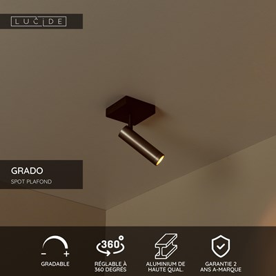 Lucide GRADO - Spot plafond - 1xGU10 (MR11) - Fer gris